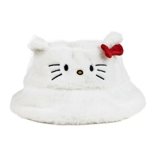 Den fluffiga Hello Kitty-hatten sedd rakt framifrån.