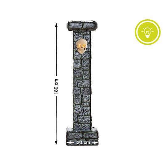 Den 180 cm höga stenpelaren visas med en ikon för ljusfunktion.