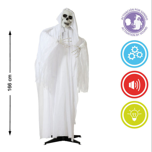 Den 166 cm höga, stående vålnaden visas med ikoner för ljudaktivering, rörelse, ljud och ljus.