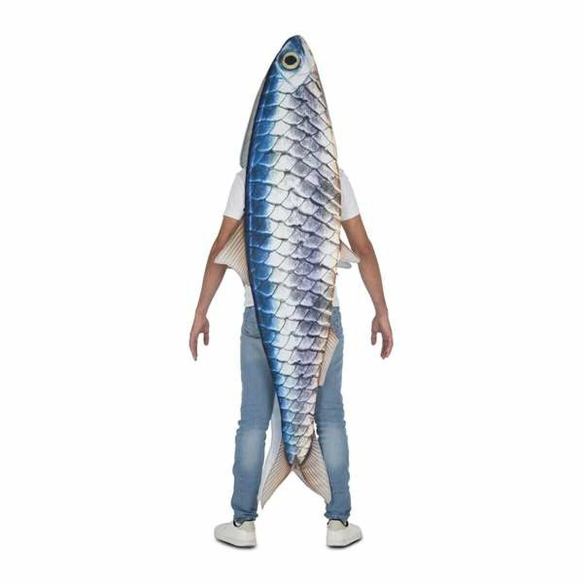Baksidan av en man som bär den stora sill-dräkten.