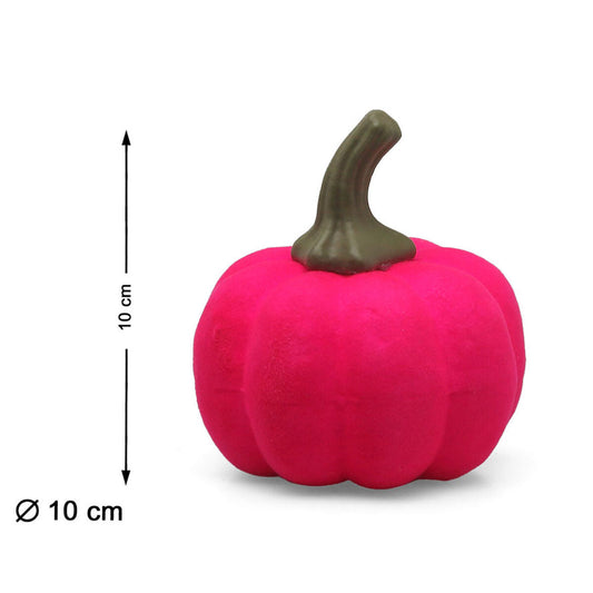 Den neonrosa pumpan visas med måtten 10 cm i höjd och 10 cm i diameter.
