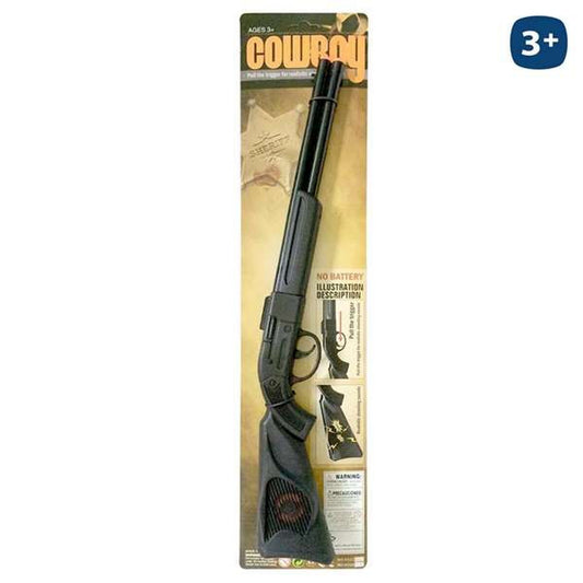 Förpackad Colt cowboy gevär i plast, 50 cm långt.