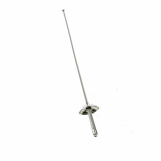 En Elegant Silverfärgad Musketörsvärja i plast med en smal klinga och ett detaljerat fäste.