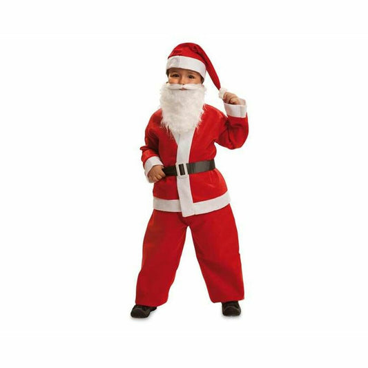 Ett litet barn poserar glatt i en klassisk, komplett tomtedräkt, redo för Lucia eller julfirande.
