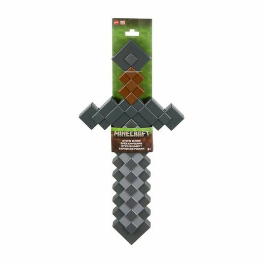 Det officiella Minecraft-stensvärdet i sin gröna och bruna originalförpackning.