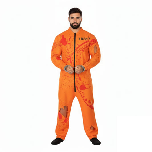 Skrämmande Fånge Jumpsuit i Orange XL
