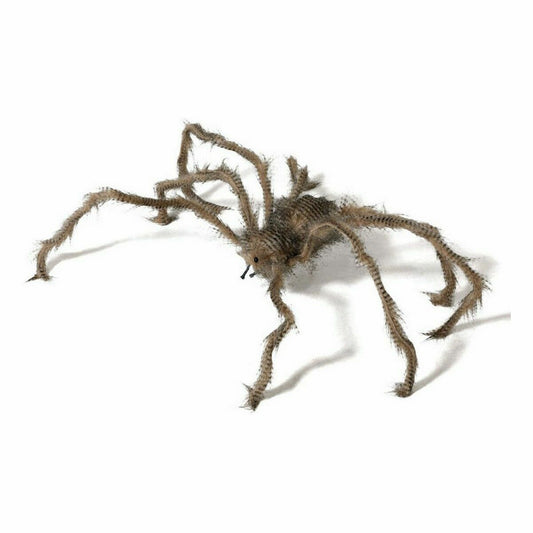 En stor, Vidrig Luden Brun Spindel med långa, smala ben.